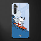 snoopy surfing glass case for realme 6i image
