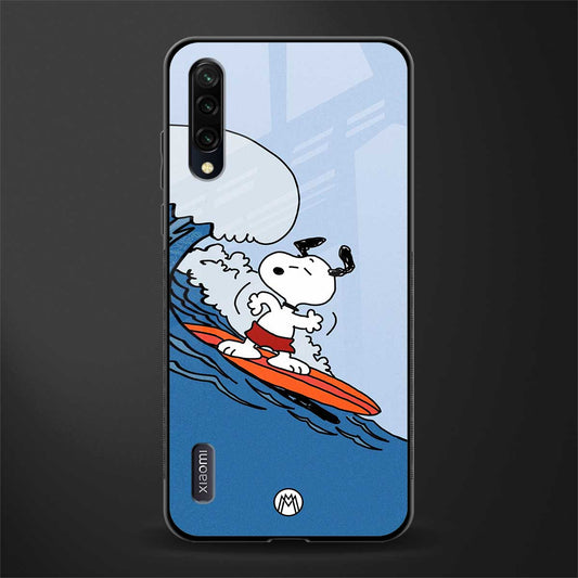 snoopy surfing glass case for mi a3 redmi a3 image