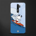 snoopy surfing glass case for oppo a9 2020 image