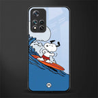 snoopy surfing glass case for poco m4 pro 5g image
