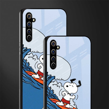 snoopy surfing glass case for realme x50 pro image-2