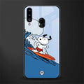snoopy surfing glass case for samsung galaxy a20s image