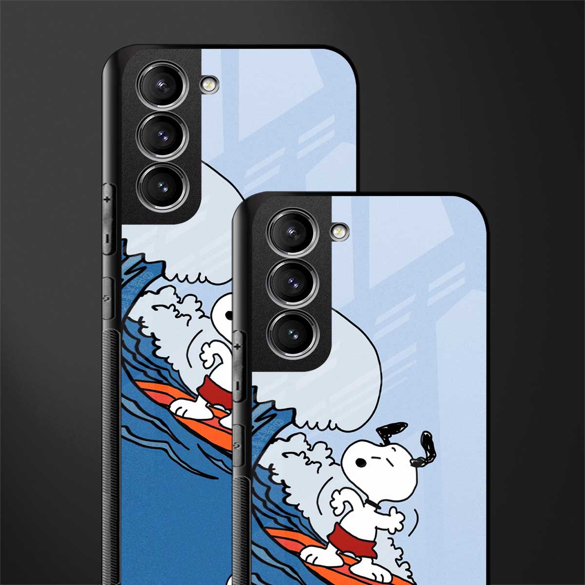 snoopy surfing glass case for samsung galaxy s21 image-2