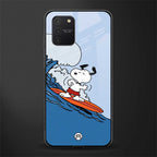snoopy surfing glass case for samsung galaxy s10 lite image