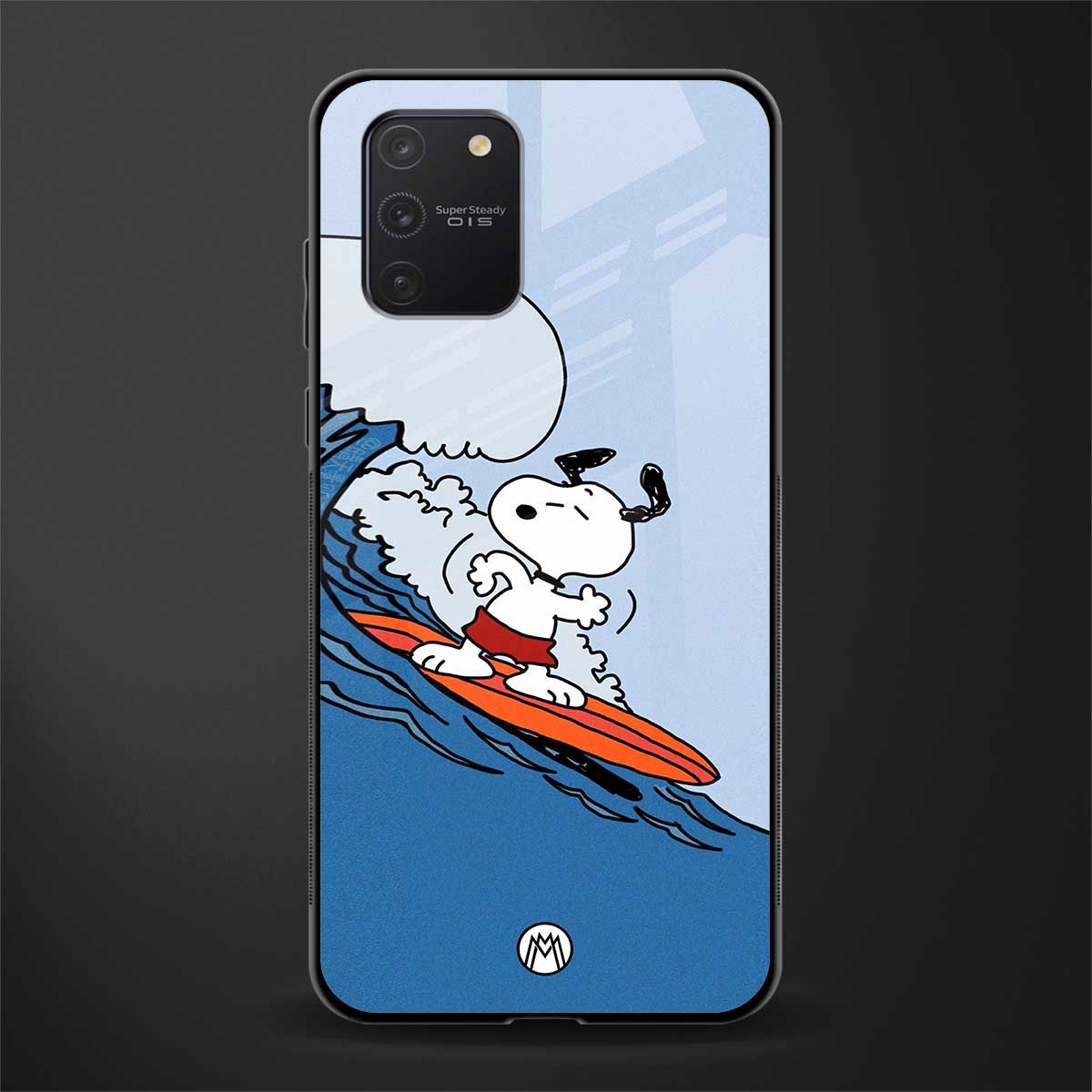 snoopy surfing glass case for samsung galaxy s10 lite image