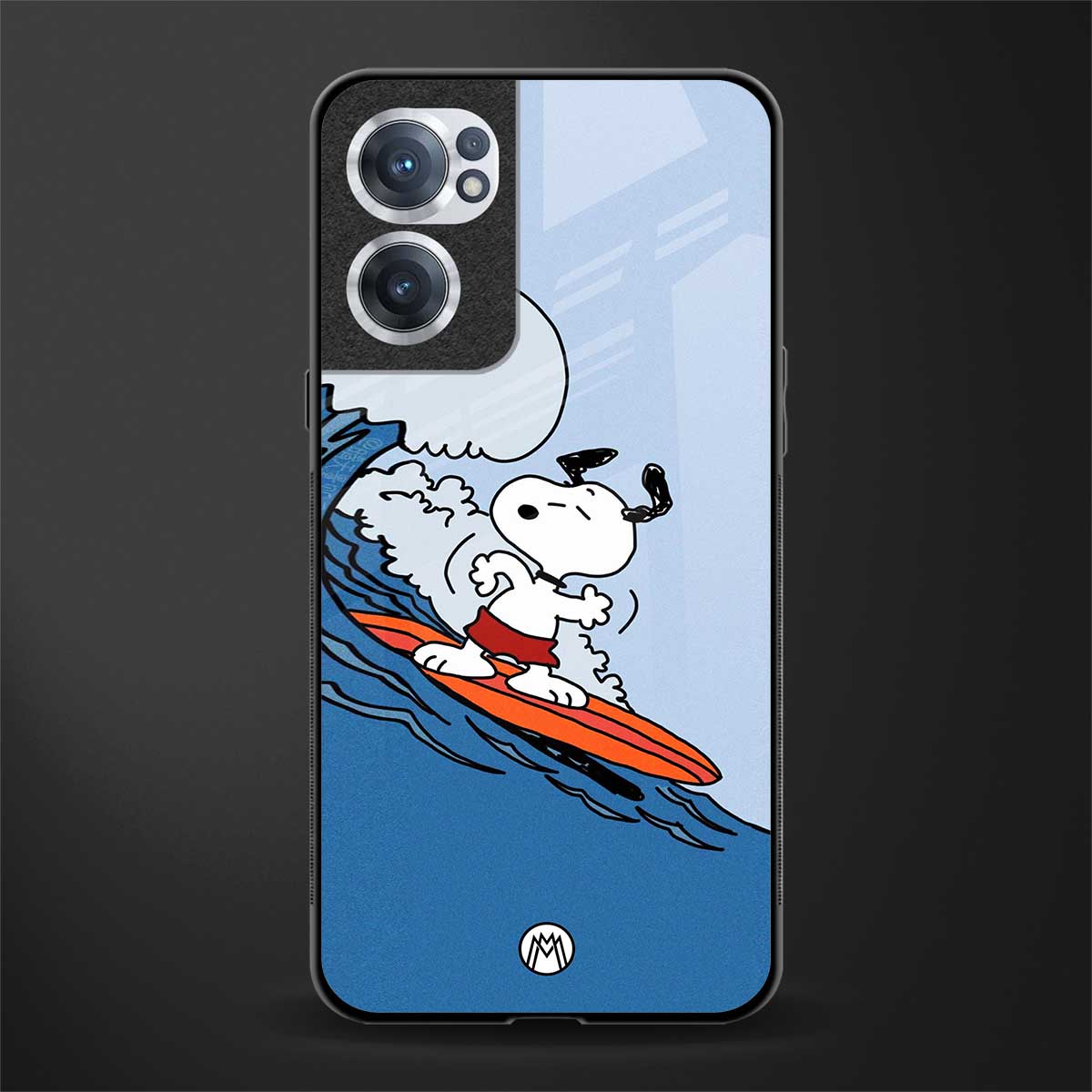 snoopy surfing glass case for oneplus nord ce 2 5g image