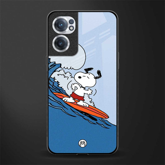 snoopy surfing glass case for oneplus nord ce 2 5g image