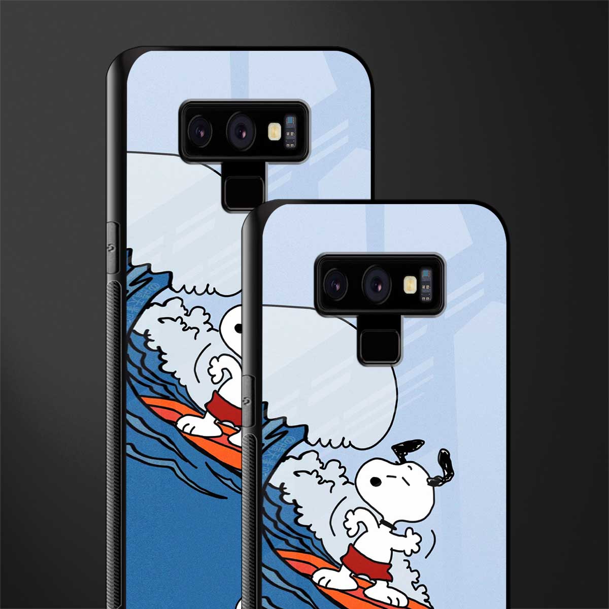 snoopy surfing glass case for samsung galaxy note 9 image-2