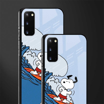 snoopy surfing glass case for samsung galaxy s20 image-2