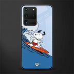 snoopy surfing glass case for samsung galaxy s20 ultra image