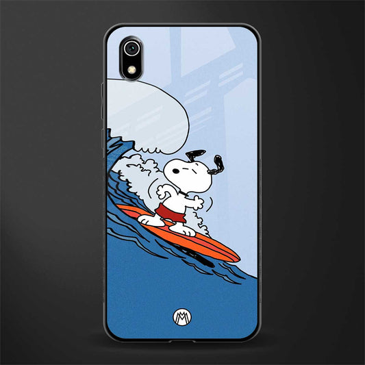 snoopy surfing glass case for redmi 7a image