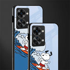 snoopy surfing glass case for phone case | glass case for oneplus nord 2t 5g