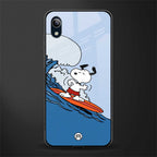 snoopy surfing glass case for vivo y91i image