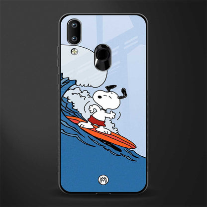 snoopy surfing glass case for vivo y91 image