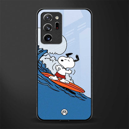 snoopy surfing glass case for samsung galaxy note 20 ultra 5g image