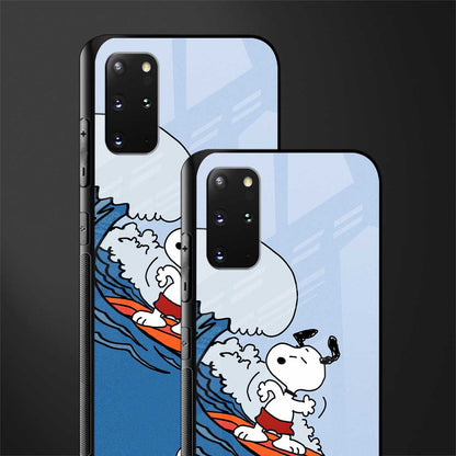 snoopy surfing glass case for samsung galaxy s20 plus image-2