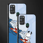 snoopy surfing glass case for realme 7i image-2