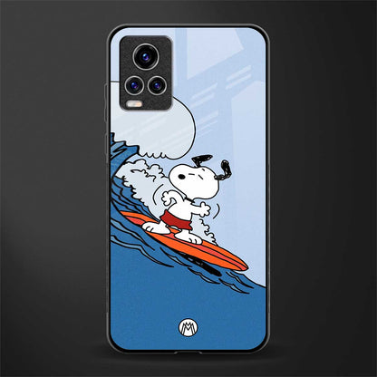 snoopy surfing glass case for vivo v20 pro image