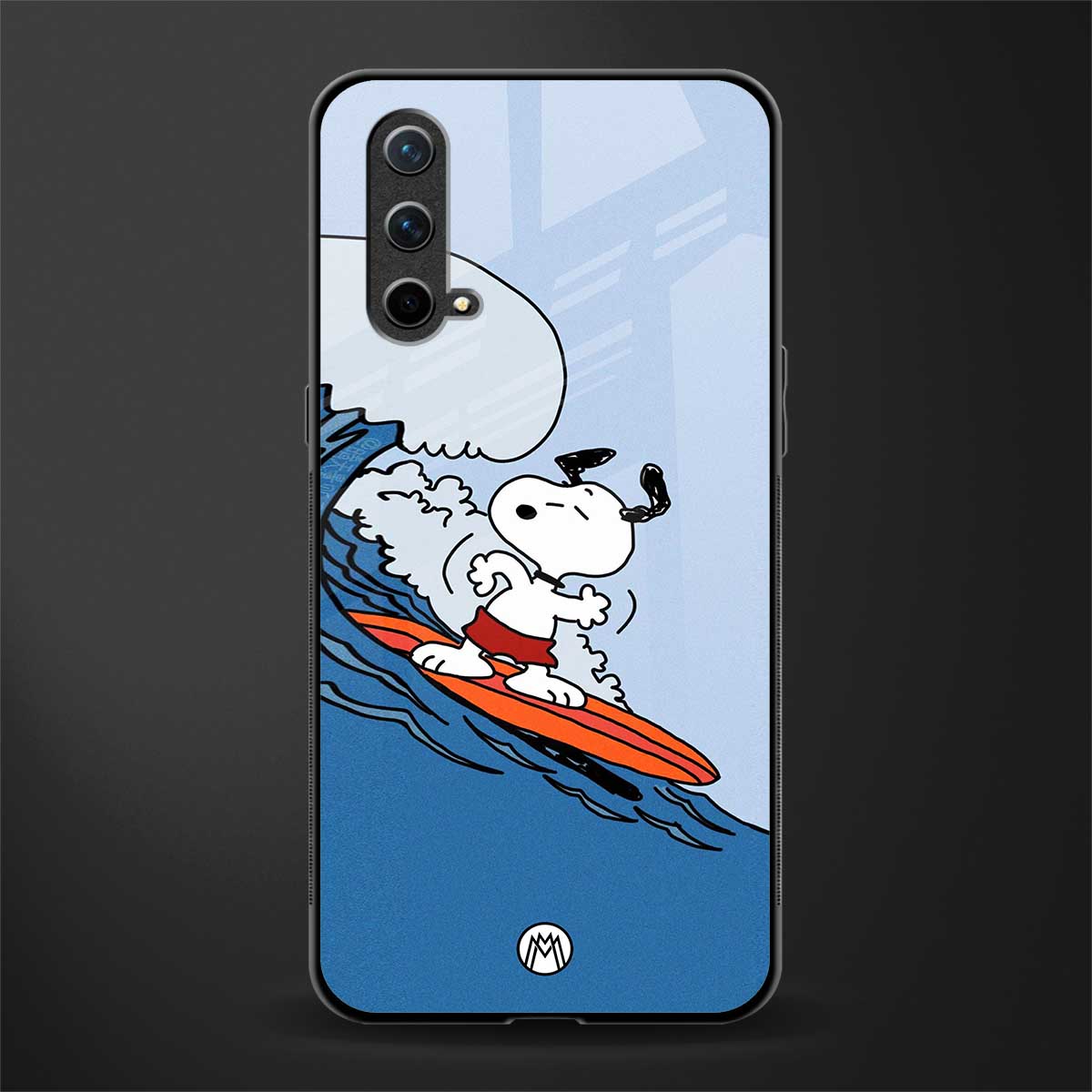 snoopy surfing glass case for oneplus nord ce 5g image