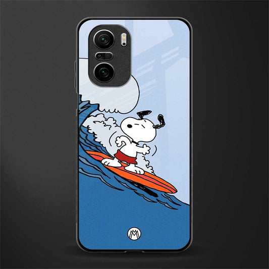 snoopy surfing glass case for mi 11x 5g image