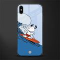 snoopy surfing glass case for iphone xs max image