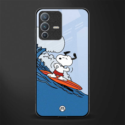 snoopy surfing glass case for vivo v23 pro 5g image