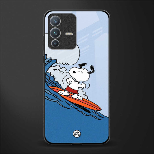 snoopy surfing glass case for vivo v23 pro 5g image