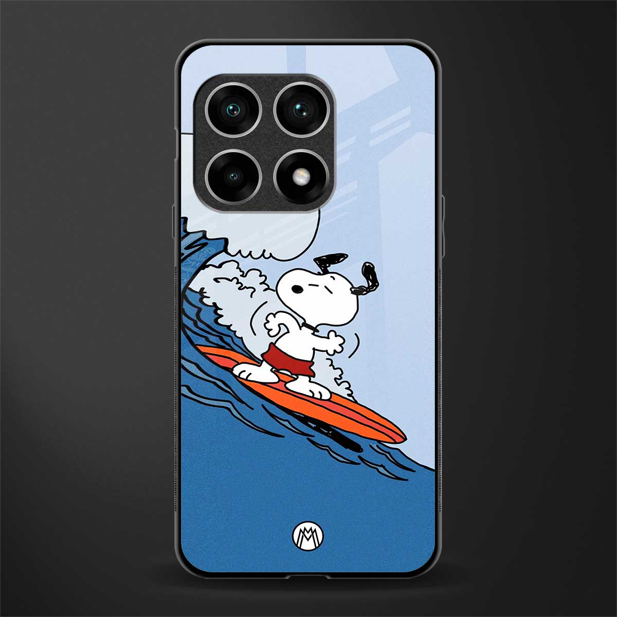 snoopy surfing glass case for oneplus 10 pro 5g image