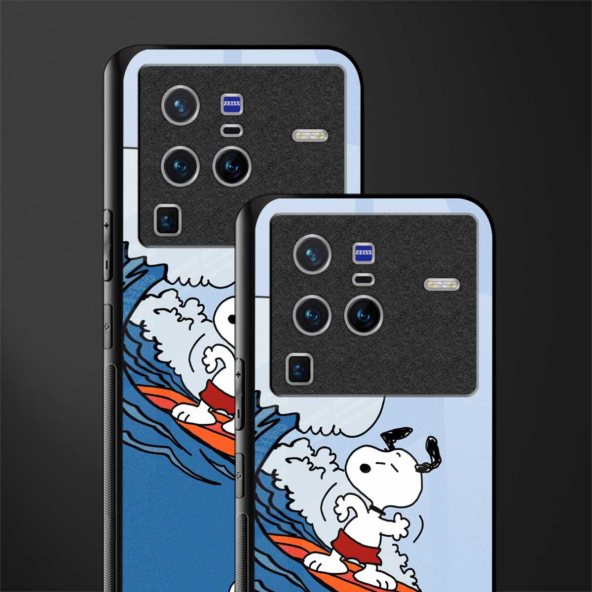 snoopy surfing glass case for vivo x80 pro 5g image-2