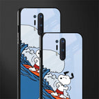 snoopy surfing glass case for oneplus 8 pro image-2