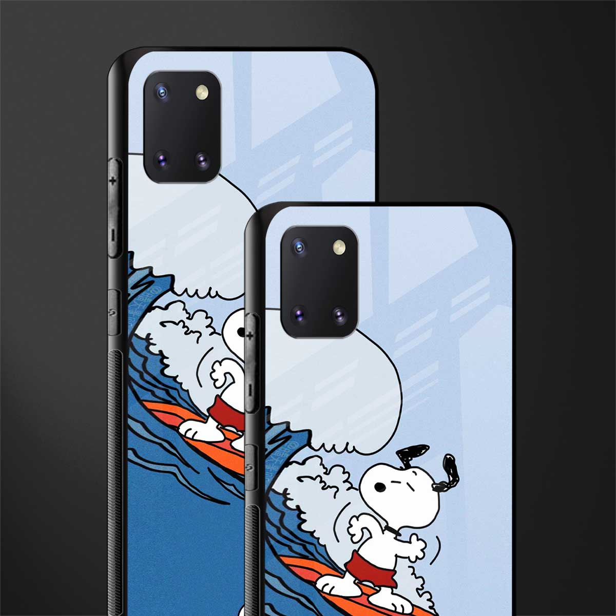 snoopy surfing glass case for samsung galaxy note 10 lite image-2