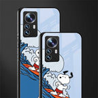 snoopy surfing back phone cover | glass case for xiaomi 12 pro