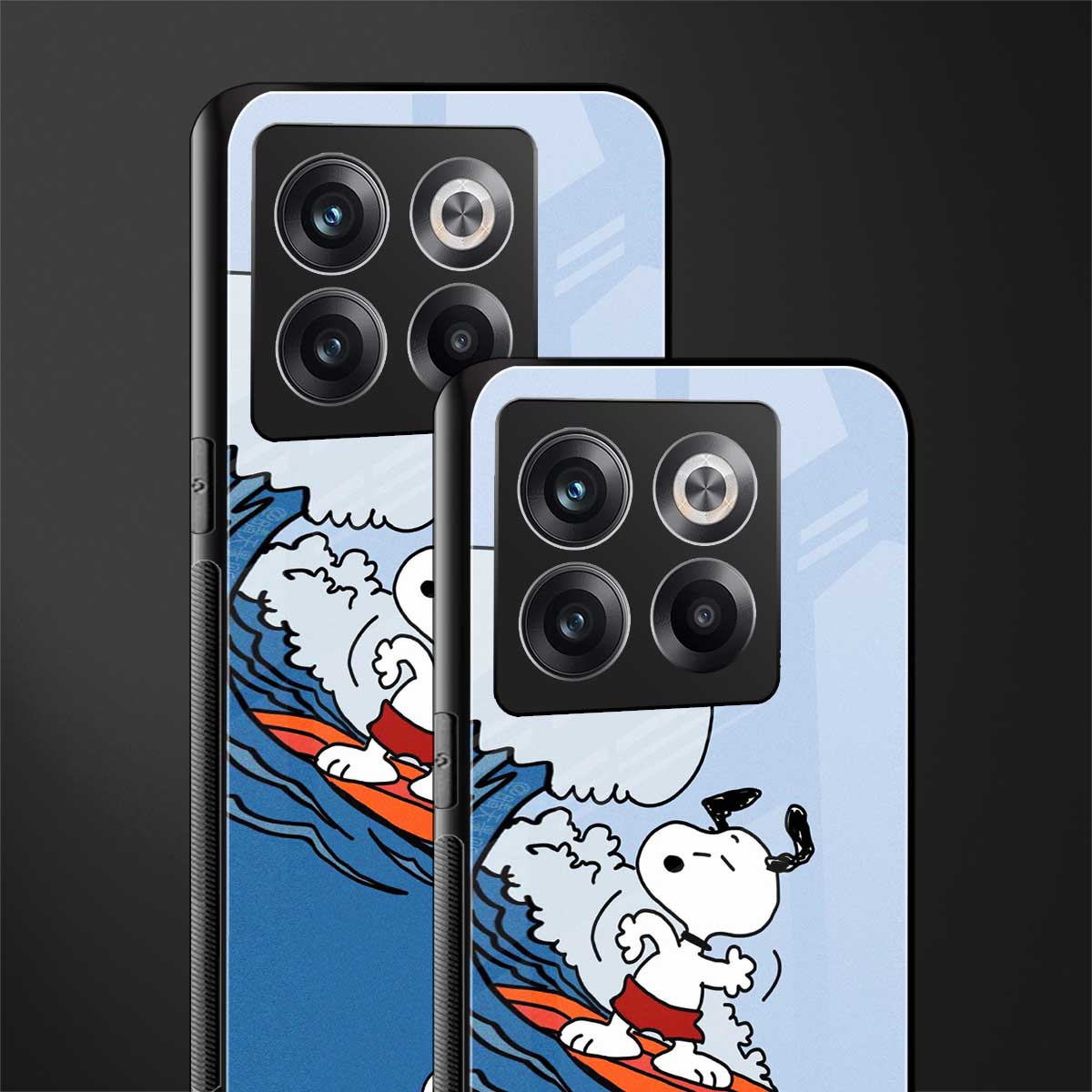 snoopy surfing back phone cover | glass case for oneplus 10t