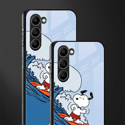 Snoopy-Surfing-Glass-Case for phone case | glass case for samsung galaxy s23
