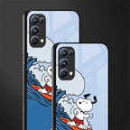 snoopy surfing back phone cover | glass case for oppo reno 5