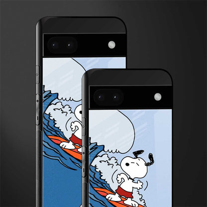 snoopy surfing back phone cover | glass case for google pixel 6a