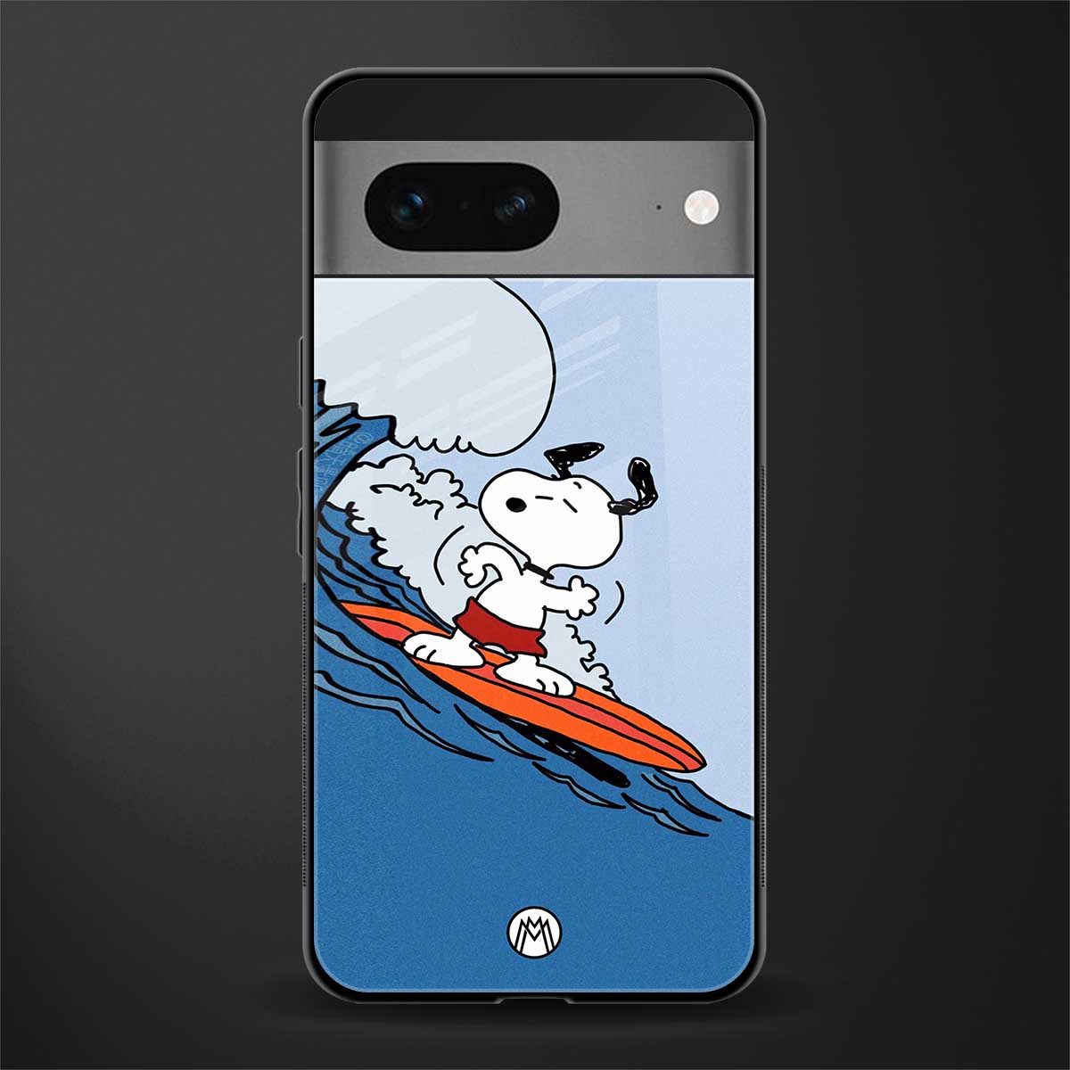 snoopy surfing back phone cover | glass case for google pixel 7