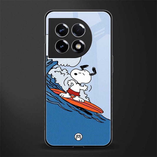snoopy surfing back phone cover | glass case for oneplus 11