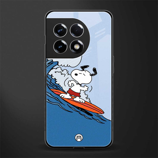 snoopy surfing back phone cover | glass case for oneplus 11r