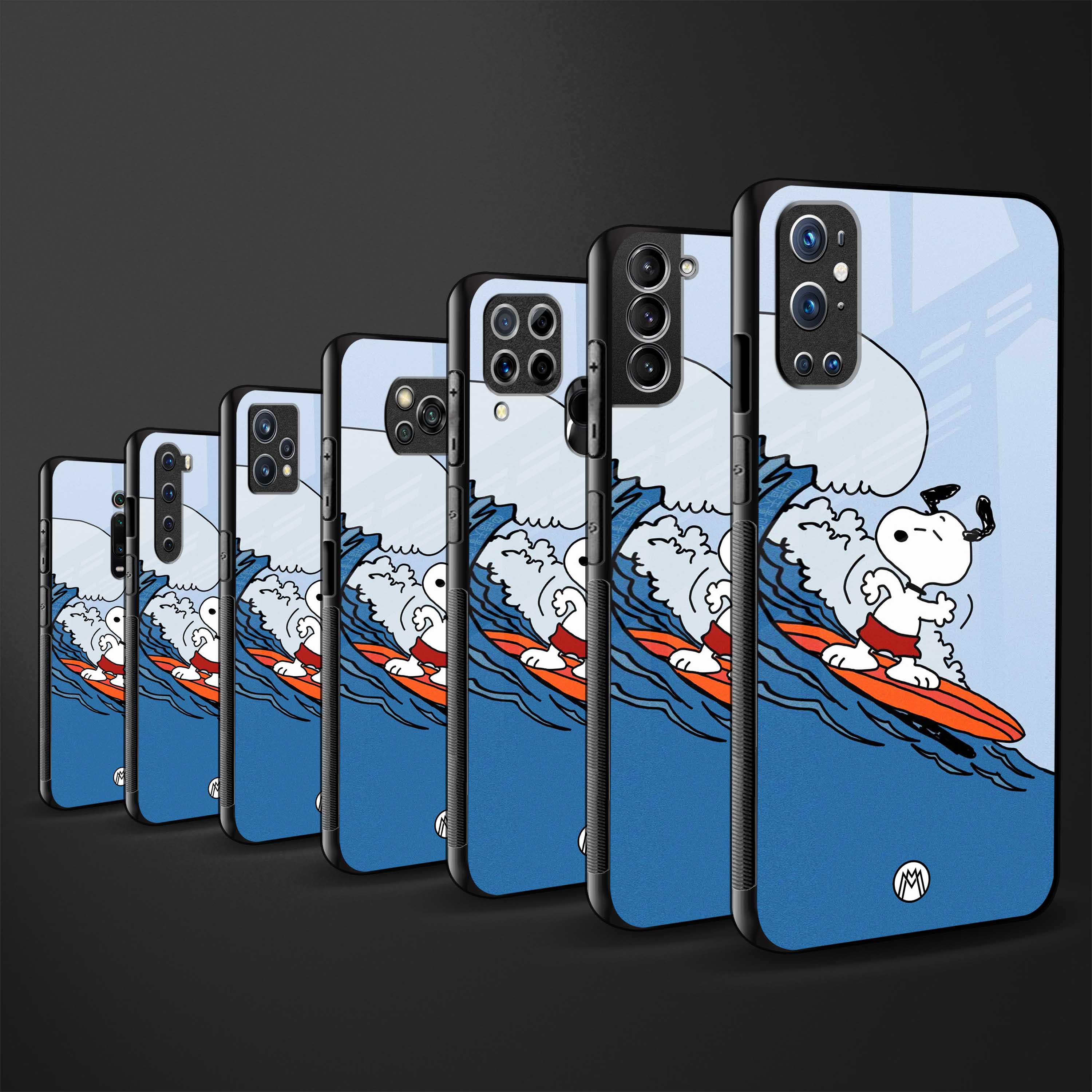 snoopy surfing glass case for samsung galaxy a51 image-3