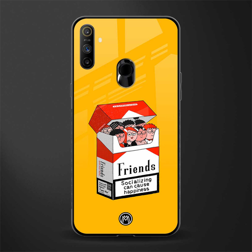socializing can cause happiness glass case for realme narzo 10a image