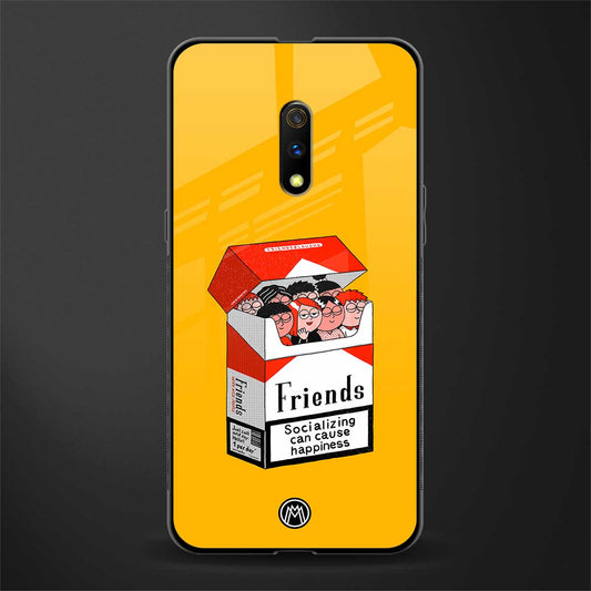 socializing can cause happiness glass case for oppo k3 image