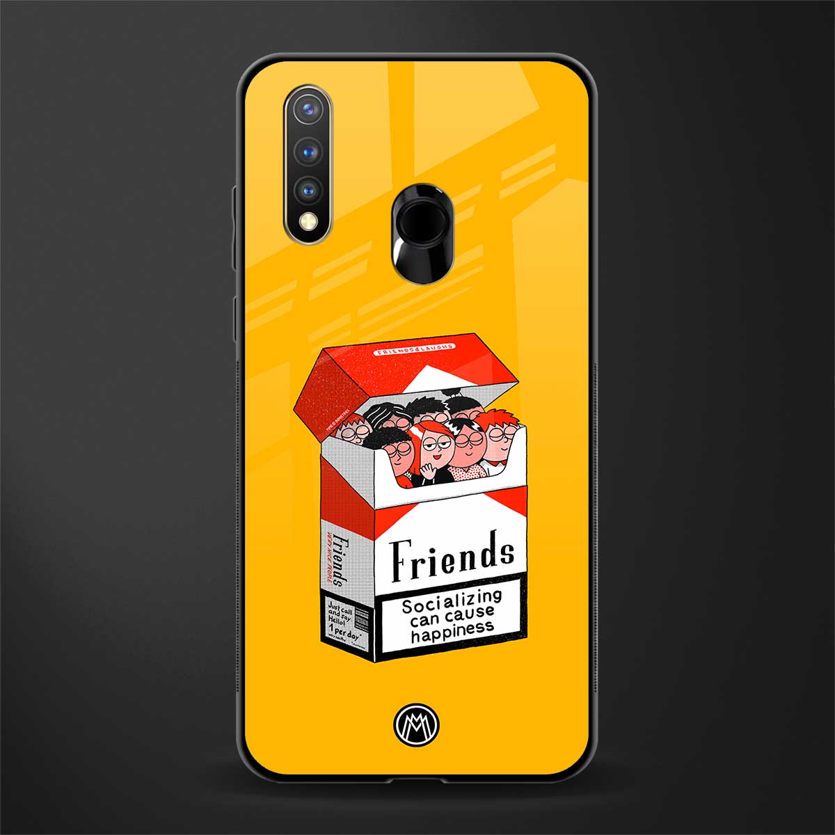 socializing can cause happiness glass case for vivo y19 image