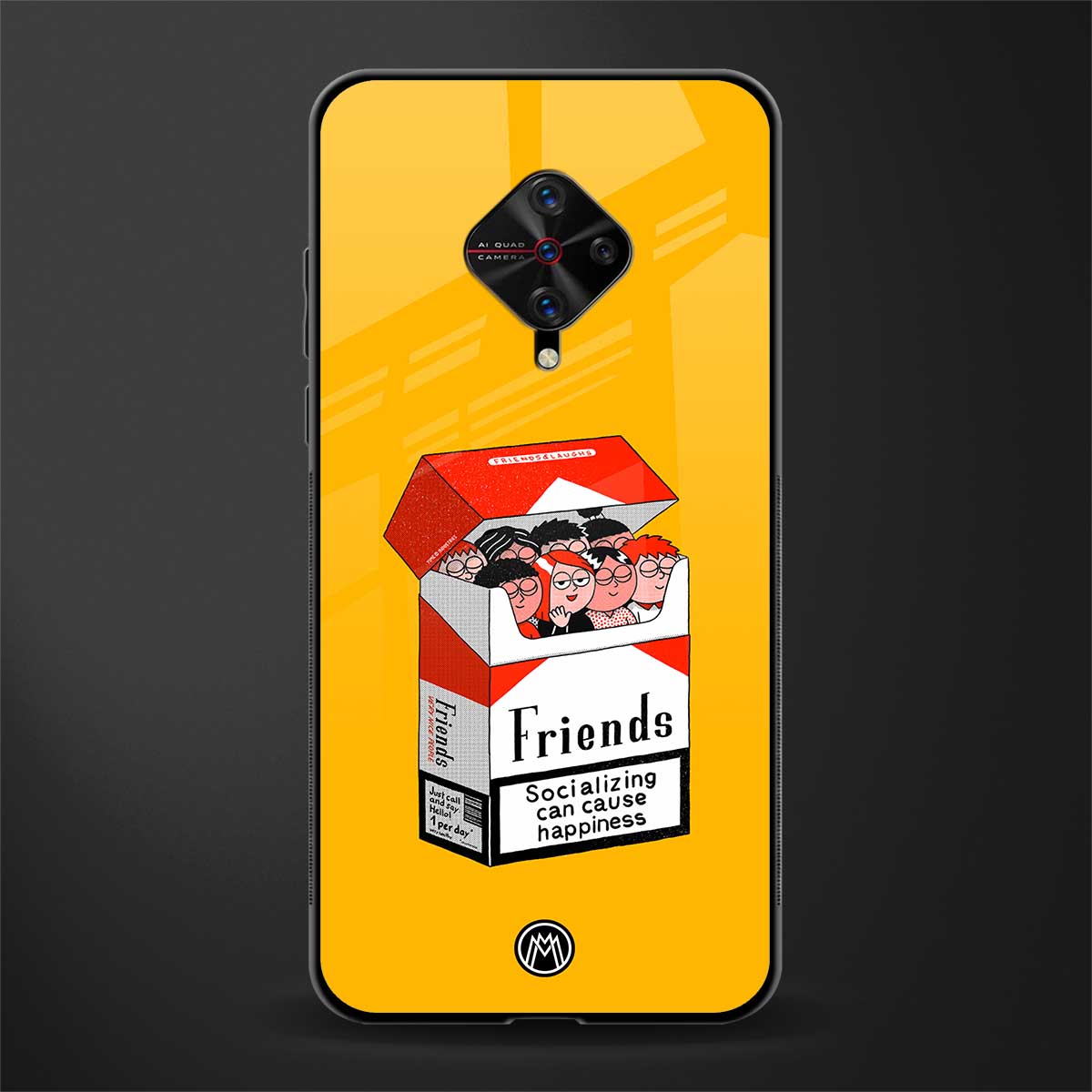 socializing can cause happiness glass case for vivo s1 pro image