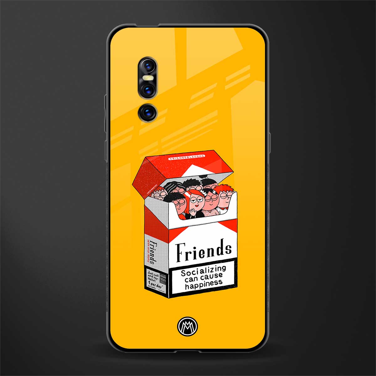 socializing can cause happiness glass case for vivo v15 pro image