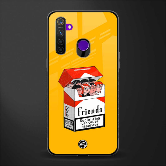 socializing can cause happiness glass case for realme 5s image