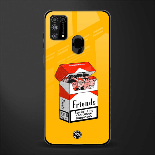 socializing can cause happiness glass case for samsung galaxy m31 prime edition image