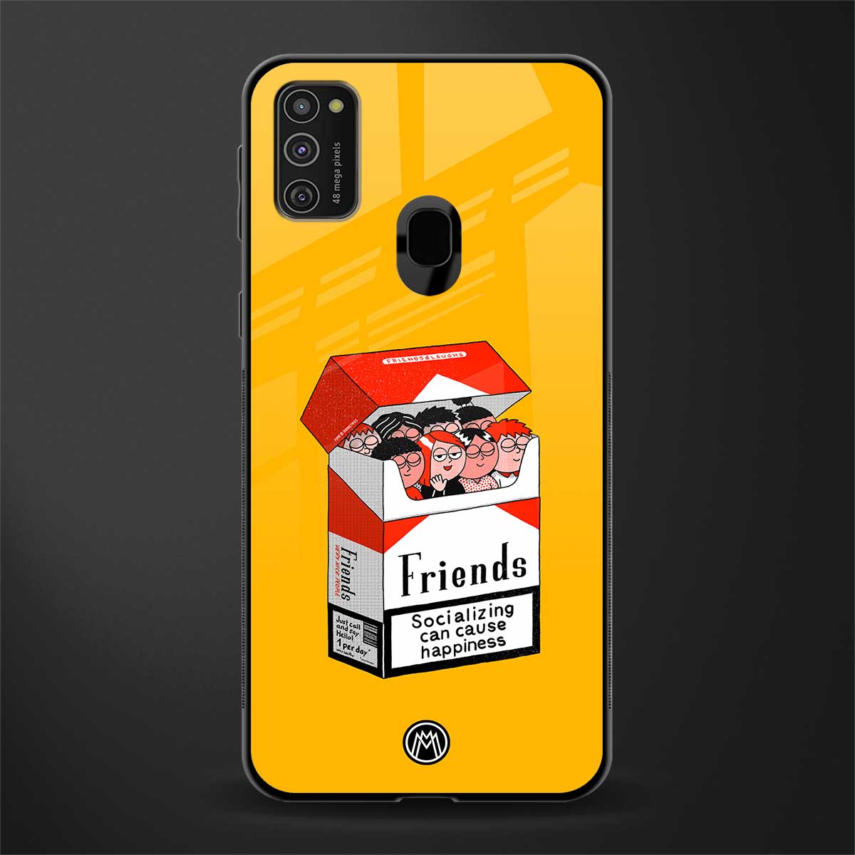 socializing can cause happiness glass case for samsung galaxy m21 image