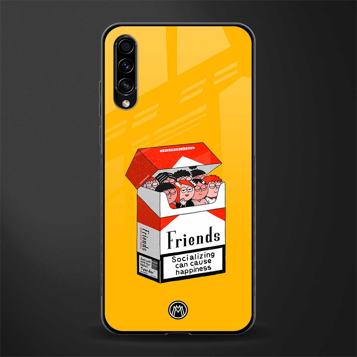 socializing can cause happiness glass case for samsung galaxy a50 image