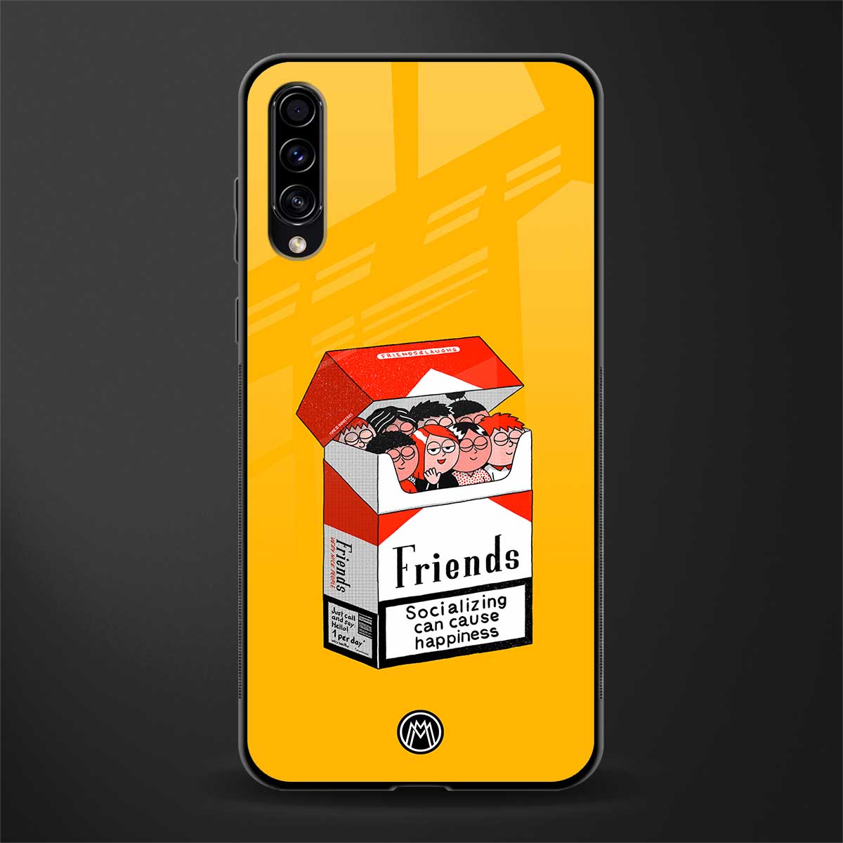 socializing can cause happiness glass case for samsung galaxy a70s image